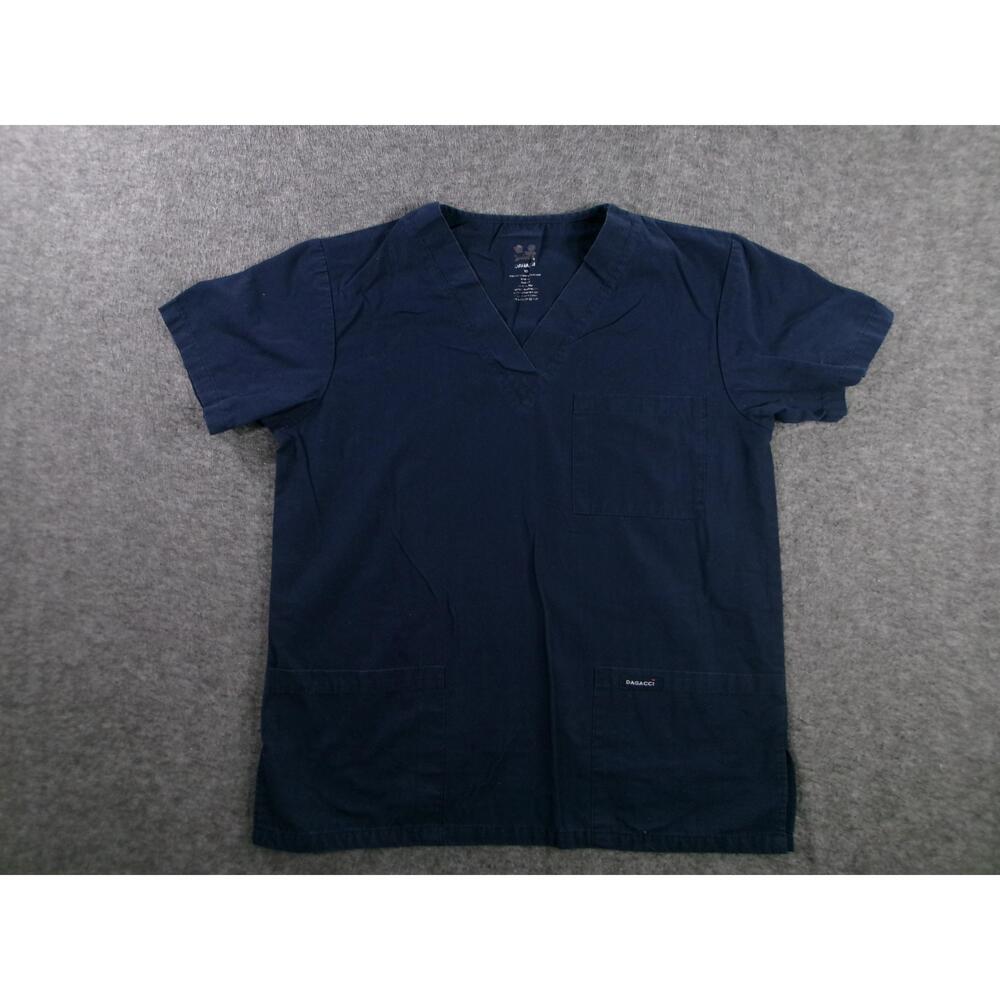 DAGACCI Scrub Top XS Navy Blue V Neck Durable Workwear Nursing Medical Uniform